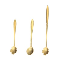 Cuillère Souvenir en Métal Fleur de Sakura Dorée, Cuillère Créative pour Mélanger le Café, Cuillère à Dessert, Cadeau Minimaliste Moderne