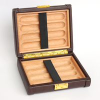 Estuche de Cigarros de Cuero de Alta Calidad con Cierre, Estuche de Cigarros Portátil de Cuero Genuino de Lujo