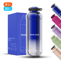 Bouteille isotherme brevetée de 21 oz en acier inoxydable 316, gourde sportive avec deux options de couvercle, personnalisable pour des cadeaux d'entreprise haut de gamme