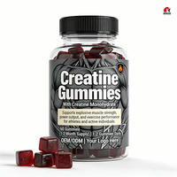 Gummies de créatine monohydrate OEM/ODM pour adultes, récupération musculaire, nutrition sportive, à base de pectine, naturelles, 120 gummies, GMP/Halal/Kosher