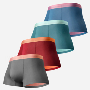 High Quality <b>Mens</b> <b>Trunk</b> Underwear European and American Boxer Brief Solid Micro Modal Wholesale <b>Men</b> Mid Rise Seamless Underwear - Product Image 1