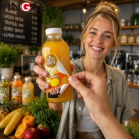 Autocollant découpé sur mesure en vinyle imperméable pour bouteille de jus de fruits biologiques, autocollants de qualité supérieure pour emballage alimentaire de smoothies frais