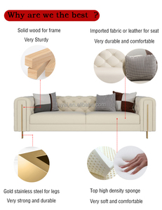 Sofá seccional en forma de L, juego de sofás para sala de estar, diseños modernos para muebles de sala de estar, juego de sofás para sala de estar de tela - Product Image 4