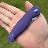 Couteau pliant de poche en acier Damas VG10 de qualité supérieure, manche G10, couteau pliant portable pour le camping en plein air, EDC, survie