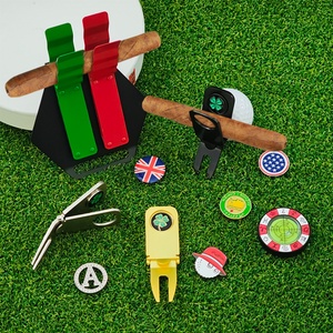 Personalized Folding Fork Enamel Magnetic Other Products Custom <b>Golf</b> Ball Marker Blanks Repair <b>Golf</b> Divot Tool With Cigar Holder - Product Image 1