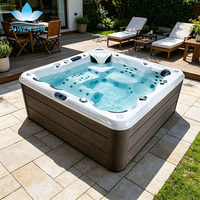Bain à remous extérieur haut de gamme pour 2 personnes, en acrylique, avec contrôleur Balboa, cascade et éclairage LED