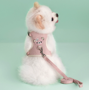 Harnais et laisse pour animaux de compagnie Green Vest, type Step-in, avec boucle anti-traction, pour petits chiens, chats, caniches, bichons - Product Image 2