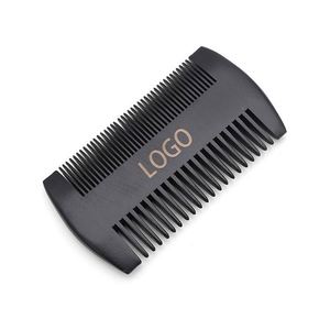 Custom Logo Handmade Double Wide Tooth Pocket Comb Black Peach Wooden Comb for Bathroom - Product Image 1