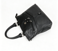 Tas Tote PU Hitam Besar untuk Wanita dengan Ritsleting, Banyak Kantong, Cocok untuk Kerja, Kantor, Selempang, dan Perjalanan Sehari-hari