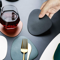 Ensemble de sets de table en cuir PU, sets de table de luxe imperméables, sets de table pour café avec sous-verre