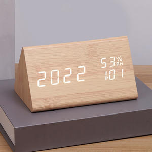 Relógio Despertador Digital Eletrônico LED Simples, Silencioso, Controlado por Voz, com Exibição de Temperatura e Umidade, Brilha no Escuro - Product Image 5