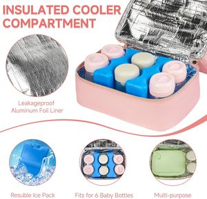 Bolsa Térmica para Leche Materna, Bolsa de Viaje con Paquete de Hielo para 6 Biberones, Doble Capa Aislada con Cierre de Cremallera - Product Image 3