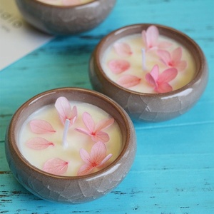 Bougies bouquet <span class=keywords><strong>de</strong></span> fleurs sèches en céramique, 10 pièces, dispositif artistique, luxe parfum, boite cadeau parfumé pour décoration avec fleur <span class=keywords><strong>de</strong></span> cerisier - Product Image 1