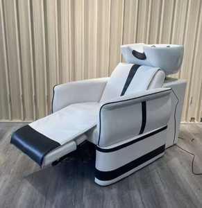 Fauteuil de lavage électrique réglable avec massage en cuir PU pour salon de coiffure - Mobilier professionnel - Product Image 4