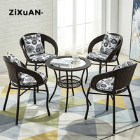De Luxe moderne Ensembles de Salle À Manger En Plein Air Meubles De Jardin En Rotin En Osier Table Basse Canapé chaises de jardin et table moins cher