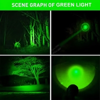 Lampe torche LED à lumière verte Alonefire Zoom, haute puissance, rechargeable, étanche, pour le camping, la randonnée, la chasse, la pêche