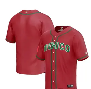 Hot bán 3D Mexico phong cách T-shirt tùy chỉnh thương hiệu của bạn Logo Mexico Jersey Ngắn Tay Áo người hâm mộ t Áo sơ mi Mexico đồng phục bóng chày