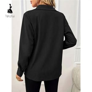 Chemise-veste en velours côtelé tissé respirant pour femme, manches longues, style rétro, avec poches et boutons, pour le quotidien - Product Image 5