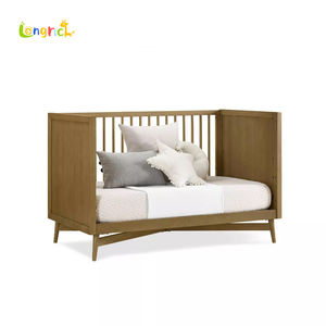 La cuna convertible 4 en 1 de madera maciza se convierte en cama para niños pequeños, cama de día cama de tamaño completo - Product Image 5