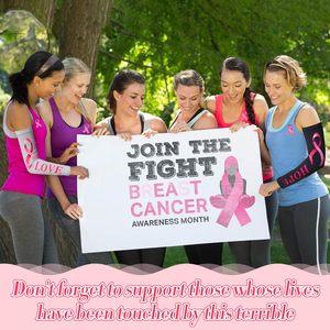 Băng tay áo màu hồng Băng nén tay áo cánh tay áo thể thao nâng cao nhận thức ung thư vú - Product Image 4