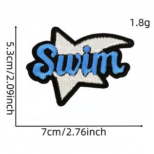 Dễ Thương Hình Ngôi Sao Bơi Sắt Trên Các Bản Vá Lỗi Tự Làm Quần Jean Áo Khoác Ba Lô Phù Hiệu Hợp Thời Trang Màu Xanh Phim Hoạt Hình Bơi Thêu Các Bản Vá Lỗi Cho Túi - Product Image 3