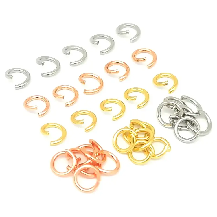 1000 Stks/partij 4/5/6/7/8Mm Metalen Diy Sieraden Connector Bevindingen Open Enkele Lussen Jump Ringen Split Ring