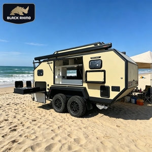 Caravane tout-terrain à double essieu, caravane de camping hors route avec toilettes, capacité 6 personnes, marché français - Product Image 1