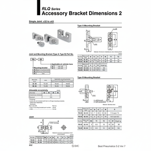 SMC Pneumatics Piezas neumáticas de soporte de montaje y Junta de - Product Image 1