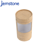 Boîte d'emballage cylindrique en carton kraft écologique jetable personnalisée avec fenêtre transparente en PVC pour vêtements et thé