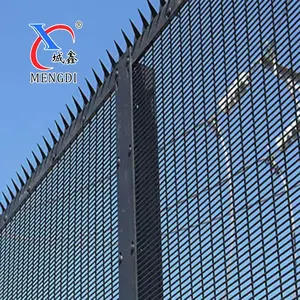 Black Powder Coated Clear View Fence Welded Wire Mesh Fence 358 Anti Climb Security Fence