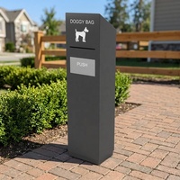 Station de ramassage des déjections canines d'extérieur avec distributeur de sacs à déjections, poubelle robuste pour déjections de chiens et chats, station de gestion des déchets pour animaux de compagnie pour parcs canins