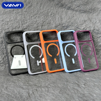 VAWI B427 Coque magnétique transparente antichoc tendance pour iPhone 18 17 16 Pro Max, anti-jaunissement, étui transparent pour Samsung