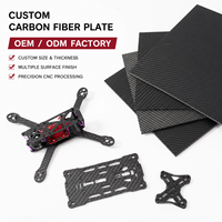 Plaque en fibre de carbone de précision, finition sergé mate, laminée, découpe CNC, OEM ODM, légère et rigide, pour cadre de drone FPV et applications robotiques UAV