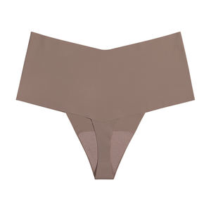 Tanga sin Costuras de Tiro Medio Estilo Europeo Americano, Sexy, de Seda Helada, Transpirable, Antibacteriana, de Secado Rápido, Bragas Tejidas para Mujer con Logotipo - Product Image 2
