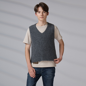 Chaleco de Punto sin Mangas con Cuello en V de Lana de Alpaca de Alta Calidad OEM ODM, Chaleco de Suéter Personalizado para Estudiantes y Hombres - Product Image 6