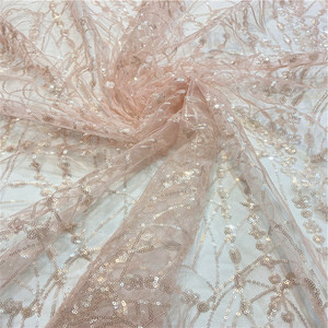125 cm di larghezza morbido Tulle tessuto scintillante di pizzo con paillettes perline ricamate <span class=keywords><strong>a</strong></span> <span class=keywords><strong>righe</strong></span> per abiti da sposa modello sfumato sottile - Product Image 6