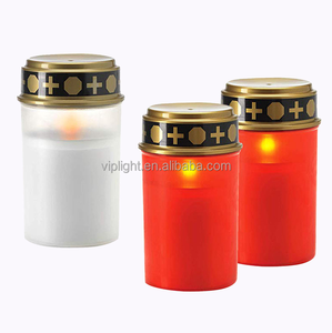 <span class=keywords><strong>Bougie</strong></span> LED solaire extérieure en plastique rouge, résistante au vent et à l'eau, <span class=keywords><strong>pour</strong></span> cimetière, vente en gros - Product Image 3