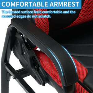 Chaise de jeu PC rouge en cuir PU pour gamer avec fonction massage, style racing - Product Image 6