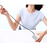 Cargador Rápido de 45W con Cable Retráctil, Enchufe Europeo, Carga USB-C PD para Teléfono Móvil, Portátil, Reloj Inteligente, Cargador de Pared de Fábrica OEM