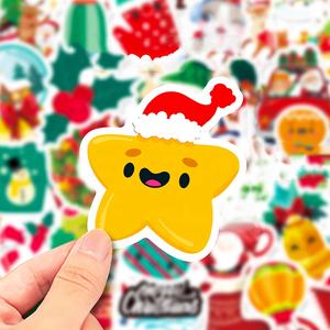 50 pièces autocollant <span class=keywords><strong>de</strong></span> noël pour adolescents enfants étanche décor ordinateur portable bouteille père noël noël fête <span class=keywords><strong>dessin</strong></span> animé autocollants - Product Image 2