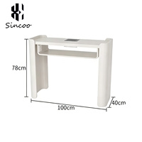 Table de manucure professionnelle de luxe en bois avec collecteur de poussière, poste de travail pour technicien de manucure et spa des ongles