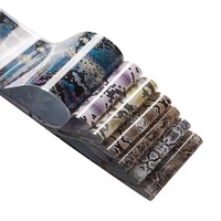 Stiker Kuku Pola Ular Foil Langit Berbintang Marmer Foil Transfer Langit Berbintang Seni Kuku 10 Lembar/Kotak 50cm Aksesori Seni Kuku