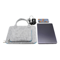 Housse d'ordinateur portable en feutre non tissé durable avec logo personnalisé, fermeture éclair, pochette de transport portable pour ordinateur portable et ordinateur