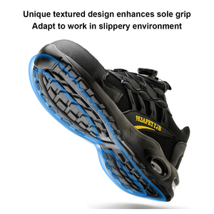 Chaussures de sécurité pour hommes à bouton rotatif, baskets de travail à embout d'acier, chaussures indestructibles, bottes de travail anti-perforation, chaussures de sécurité à coussin d'air - Product Image 4