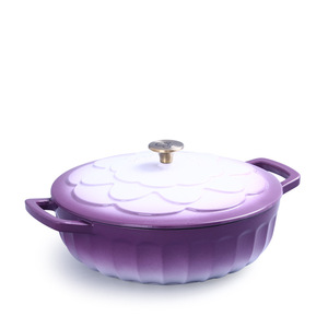 Ensemble de casseroles en fonte émaillée, violet lilas, antiadhésif, compatible four, casserole, grand faitout, sans toxines, compatible <span class=keywords><strong>induction</strong></span>, vente en gros - Product Image 5