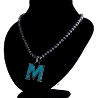 Collier chaîne de pull vintage en alliage de zinc turquoise avec motif de prénom, pendentif lettre minimaliste pour femme