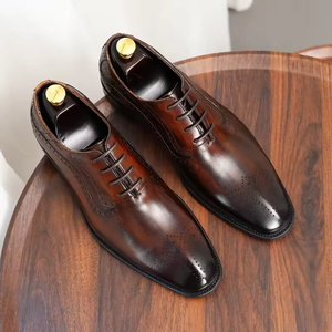 Zapatos Oxford Formales Personalizados para Hombre, con Cordones, Punta en Pico, Cuero Genuino, Impermeables, Transpirables, con Soporte de Arco, Elegantes - Product Image 4