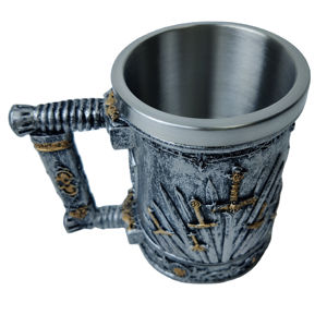 แก้วเบียร์ทำจากเรซินแก้วกาแฟสแตนเลสลายดาบอัศวินสำหรับเทศกาลคริสต์มาสความจุสูง - Product Image 3