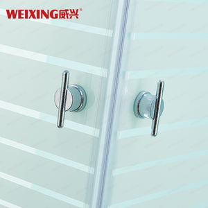 מחיר טוב עם צלב מסגרת חתוך מזג זכוכית מקלחת דלת מלון בית מלון סגסוגת אלומיניום מרובע - Product Image 3