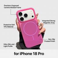Coque de téléphone en silicone liquide solide magnétique pour iPhone 18 Pro, compatible avec iPhone 18, 17, 16, 15, 14, 13 – Sensation douce au toucher